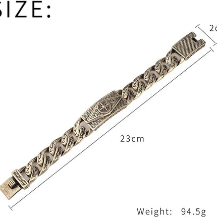 Men Chain Bracelet Watch Vintage Mayan Style Lind Bracelets Hip Hop Mens Boys Bracelet Copper Jewelry Gift for Men Birthday Christmas Father's Day Jewelry Gifts