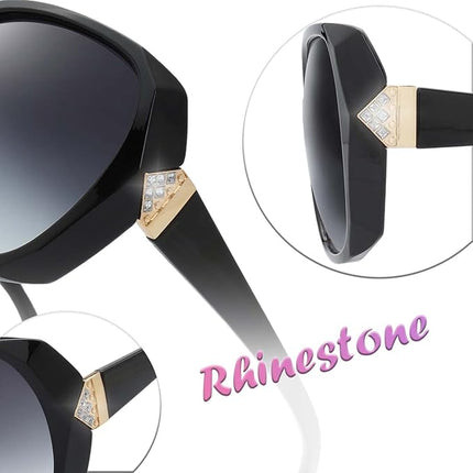 The Fresh Women's Oversized Square Jackie O Cat Eye Hybrid Butterfly Fashion Sunglasses - Exquisite Packaging