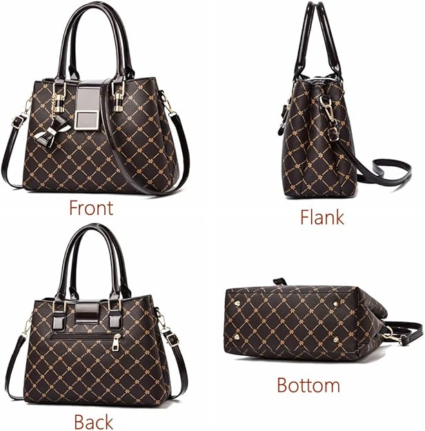 Purses and Handbags for Women Utility Top Handle Satchel Tote Bags with 3 Compartments Ladies Crossbody Bags Medium Size