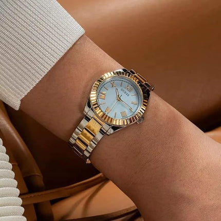 GUESS Two-Tone and Light Blue Analog Watch