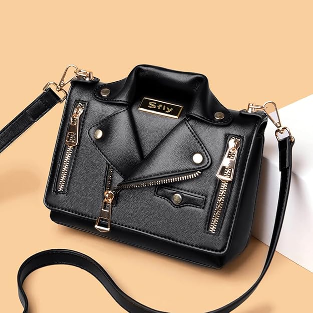 Women Satchel Chain Strap Shoulder Bag Leather Crossbody Handbags Ladies Evening Clutch Purse Unique Cute Jacket Bag