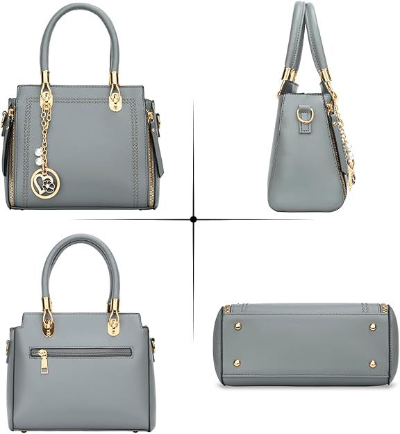 KKXIU Stylish Women Satchel Purses and Handbags Vegan Leather Top Handle Shoulder Crossbody Bag