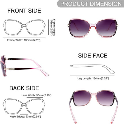 FEISEDY Womens Polarized Sunglasses, Trendy Elegant Colored Frame for Ladies, UV400 Protection B2760