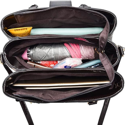 Purses and Handbags for Women Utility Top Handle Satchel Tote Bags with 3 Compartments Ladies Crossbody Bags Medium Size