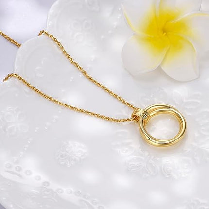 Dainty Layered Choker Necklace 18k gold Plated Y Pendant Commemorative coin Necklace