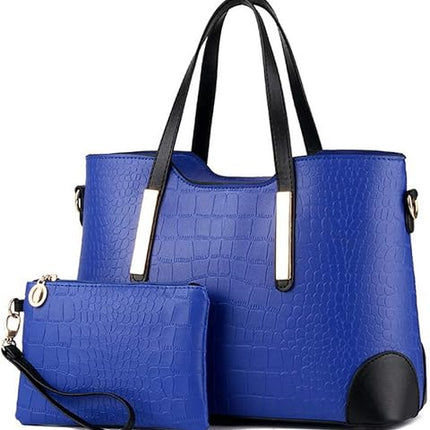 Chikencall® Women Clacssic Tote Bag Fashion Handbag And Purses Ladies Shoulder Bag Top Handle Satchel Wallet Set 2pcs