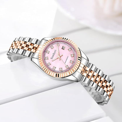 Classic Watch for Women with Solid Stainless Steel Band Ladies Dress Watch Womens Calendar Watch