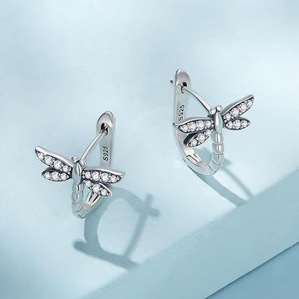 925 Sterling Silver Hoop Earrings Wave Hoop Earrings for Women with Turquoise Synthetic Pine Stones Simple Line Hypoallergenic Huggie Earrings for Women Girls