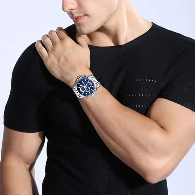 MEGIR Men's Analog Business Quartz Chronograph Luminous Watch with Stylish Leather Strap for Sports 2081