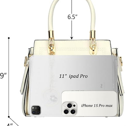 KKXIU Stylish Women Satchel Purses and Handbags Vegan Leather Top Handle Shoulder Crossbody Bag