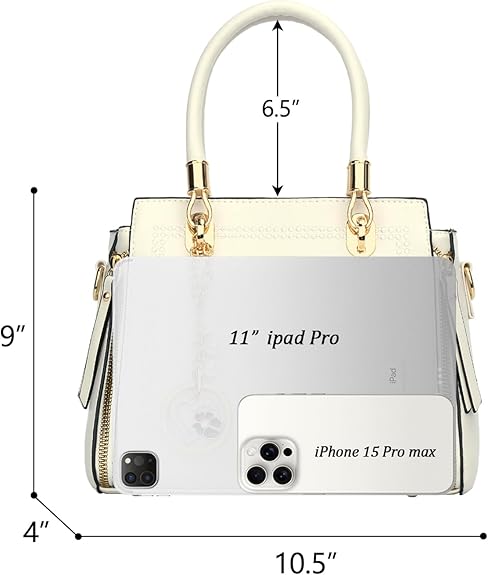 KKXIU Stylish Women Satchel Purses and Handbags Vegan Leather Top Handle Shoulder Crossbody Bag