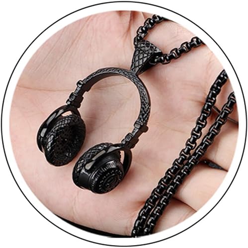 Headphones Necklace Music Pendant Hiphop Fashion chain with 24in chain