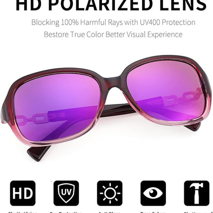 FEISEDY Vintage Square Polarized Sunglasses for Women UV400 Travel Driving Fashion Arcuate Sunglasses B2526