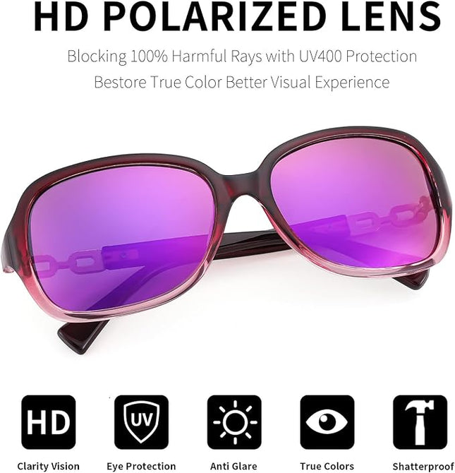 FEISEDY Vintage Square Polarized Sunglasses for Women UV400 Travel Driving Fashion Arcuate Sunglasses B2526