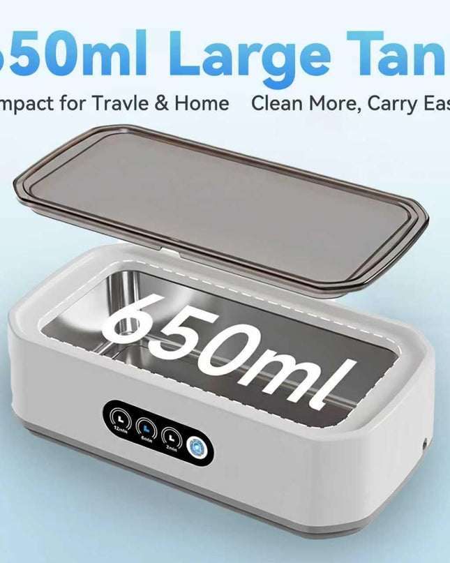 Ultrasonic Jewelry Cleaner Machine: 49KHz Ultrasonic Cleaner with 3 Cleaning Modes for Jewelry,Glasses,Rings,Watch Strap,Dentures,Retainers,Coins,Earring,650ML 304 Stainless Steel Tank(White)
