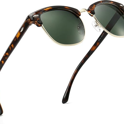 SUNGAIT Classic Half Frame Retro Sunglasses with Polarized Lens