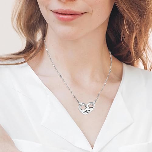 Dletay Infinity Cremation Urn Necklace for Ashes Heart Ash Necklace for Women Memorial Cremation Jewelry Ash Holder