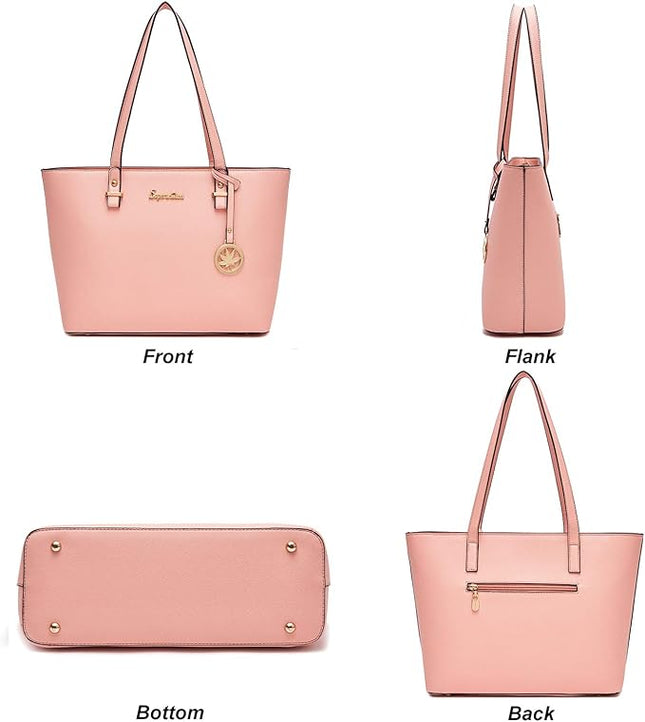 Soperwillton Handbag for Women Wallet Tote Bag Shoulder Bags Top Handle Satchel 5pcs Purse Set