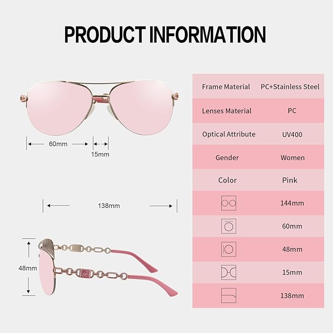 FONHCOO Aviator Sunglasses for Women Men Metal Frame UV400 Mirrored Sunglasses