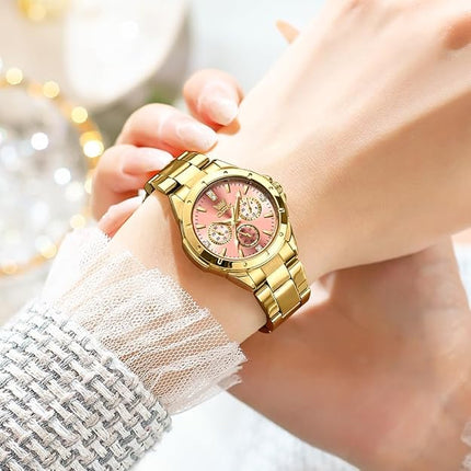 OPK Watch for Women Quartz Waterproof Stainless Steel Light Ladies Watch Mother's Day Gift for Women