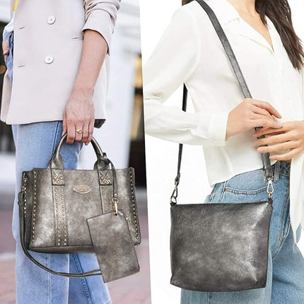 Dasein Purses Handbags for Women Tote Bags Wallet Set Top Handle Satchel Shoulder Bags Hobo Bag 3pcs