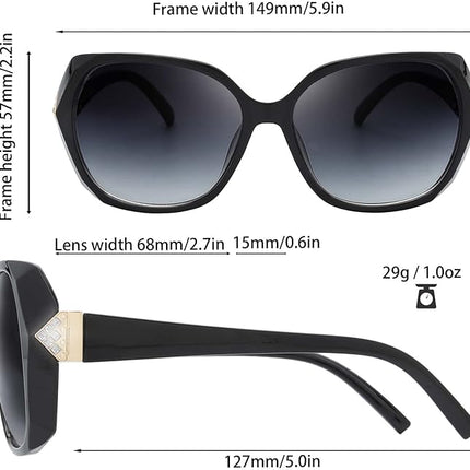 The Fresh Women's Oversized Square Jackie O Cat Eye Hybrid Butterfly Fashion Sunglasses - Exquisite Packaging