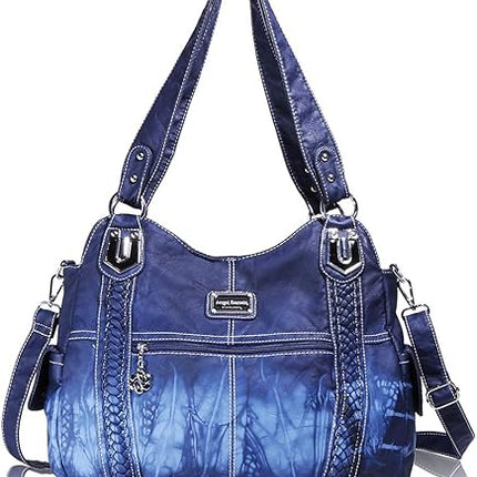 Angel Barcelo Roomy Fashion Hobo Womens Handbags Ladies Purse Satchel Shoulder Bags Tote Washed Leather Bag