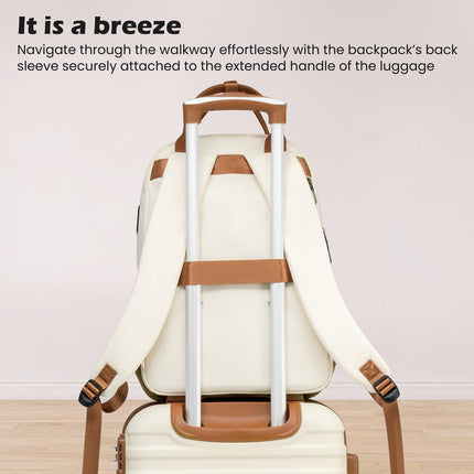 Coolife Luggage Sets Suitcase Set 3 Piece Luggage Set Carry On Hardside Luggage with TSA Lock Spinner Wheels (White, 3 piece set (BP/TB/20))