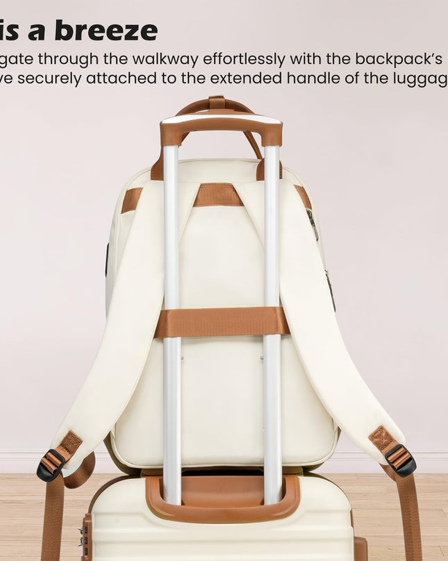 Coolife Luggage Sets Suitcase Set 3 Piece Luggage Set Carry On Hardside Luggage with TSA Lock Spinner Wheels (White, 3 piece set (BP/TB/20))