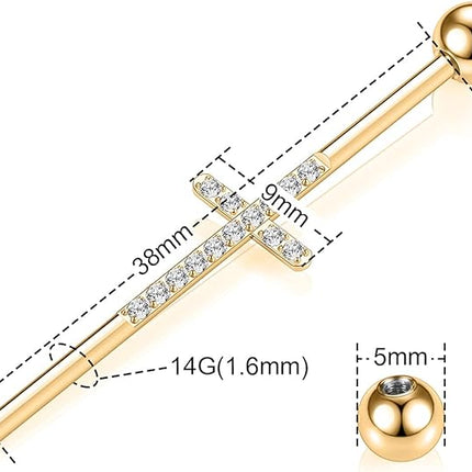 Industrial Bar Industrial Piercing Jewelry 14G Industrial Barbell Surgical Steel for Women Men
