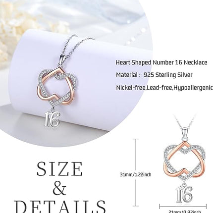 18 Year Old Girl Birthday Gifts/13th/16th/18th/21th/30th/40th/50th/60th/70th/80th Birthday Gifts for Her Mom Daughter Bestfriend 925 Sterling Silver Double Heart Pendant Necklace for Women Girlfriend Sister Mothers Day Christmas Anniversary Jewelry