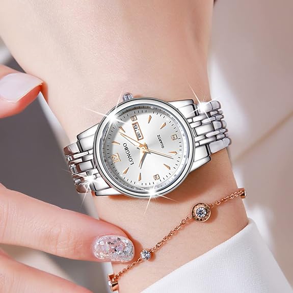 Reginald Fashion Watches for Women Hands Sapphire Stainless Steel Waterproof Quartz Dial Date Week Watches