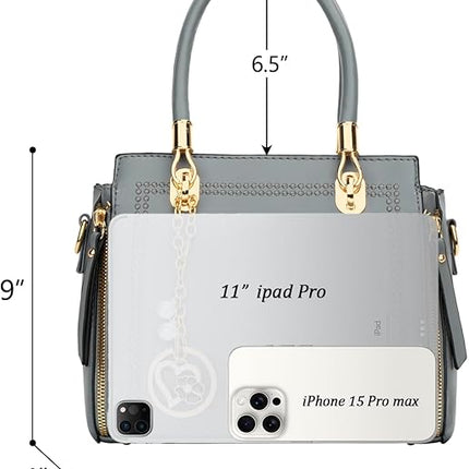 KKXIU Stylish Women Satchel Purses and Handbags Vegan Leather Top Handle Shoulder Crossbody Bag