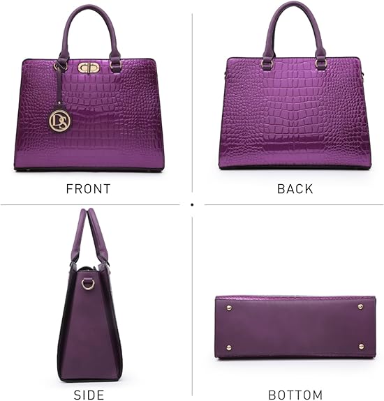 Dasein Women Handbags Purses Ladies Work Purse Satchel Tote Top Handle Shoulder Bags with Matching Clutch