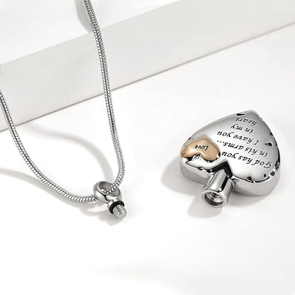 Heart Urn Necklace for Ashes Women Men Cremation Jewelry for Ashes Cremation Necklace In Memory of Loved One Grandpa Grandma Dad Mom Uncle Aunt Brother Sister Daughter Son