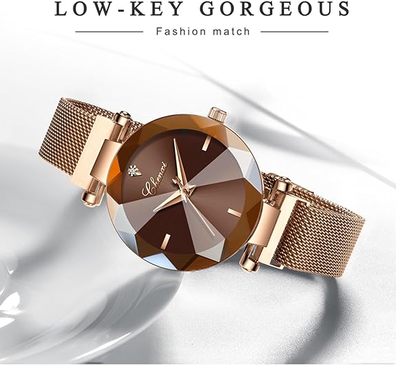 MASTOP Fashion Women Rose Gold Watch Japan Quartz Stainless Steel Magnetic Mesh Band Waterproof Ladies Watches