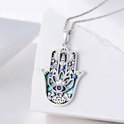 terling Silver Hamsa Fatima Necklace Elephant Necklace Blue eye Pendant Jewelry for Men Women