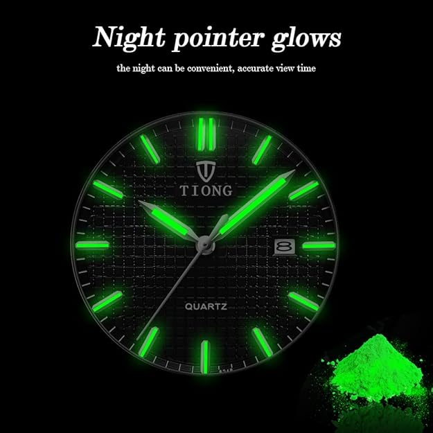 Tiong Mens Watches Chronograph Stainless Steel Waterproof Date Analog Quartz Watch Business Casual Fashion Wrist Watches for Men