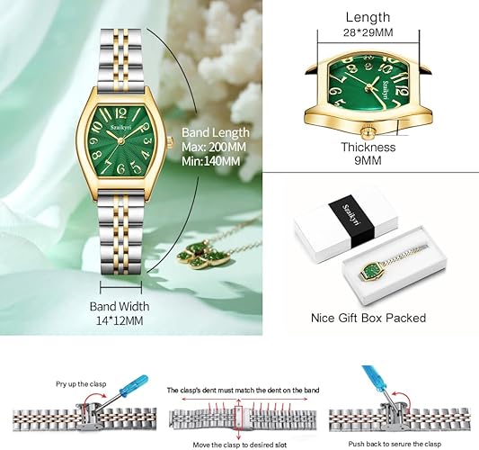 Barrel-Shaped Watch for Women with Easy Read Arabic Numerals Ladies Dress Watch