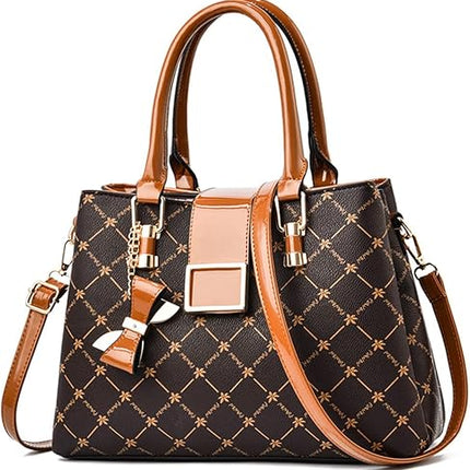 Purses and Handbags for Women Utility Top Handle Satchel Tote Bags with 3 Compartments Ladies Crossbody Bags Medium Size