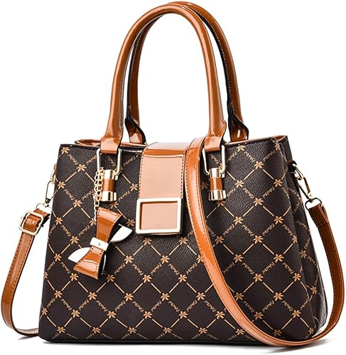 Purses and Handbags for Women Utility Top Handle Satchel Tote Bags with 3 Compartments Ladies Crossbody Bags Medium Size