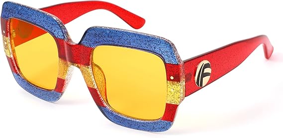 FEISEDY Retro Trendy Square Sunglasses for Women Oversized Stylish Inspired Shades Vintage Desinger Sunglasses B2276