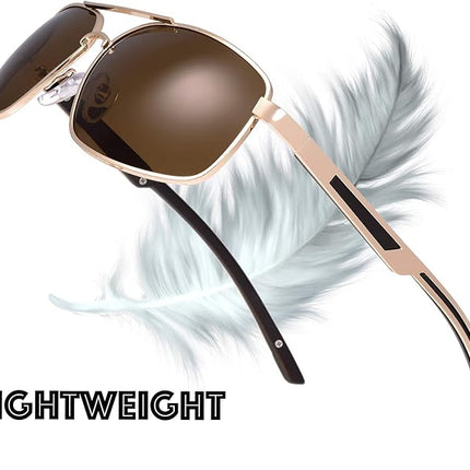 The Fresh Classic Retro Metal Frame Polarized Sunglasses Rectangular Sun Glasses