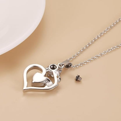 Rose Flower Urn Necklace For Ashes For Women Mom Always In My Heart Cremation Memorial Jewelry With Different Color Crystals