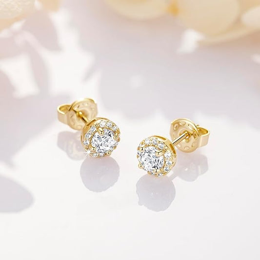 14K Gold Stud Earrings for Women 14K Gold Earrings Gold Diamond Stud Earrings for Women Hypoallergenic Gold Earrings Classic Small Stud Earrings