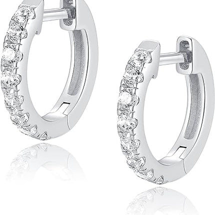 14K Gold Hoop Earrings for Women Girls with 925 Sterling Silver Post Hypoallergenic