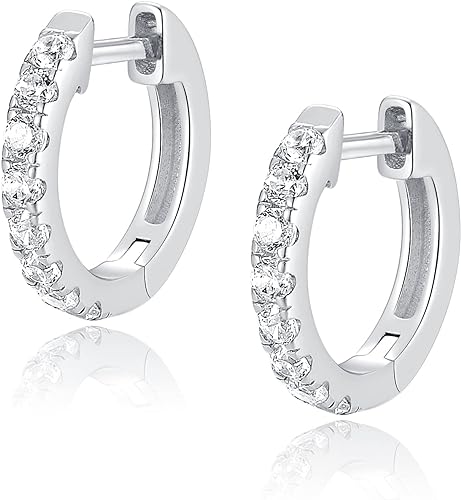 14K Gold Hoop Earrings for Women Girls with 925 Sterling Silver Post Hypoallergenic