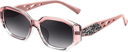 FEISEDY Sunglasses for Women Men, Retro Trendy Shiny Style, Small Narrow Rectangle Shades, UV400 B0247