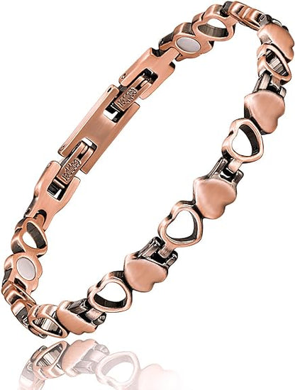 Magnetic Bracelet For Women Magnetic Copper Bracelet With 3 More Smarter Clasps Love Heart