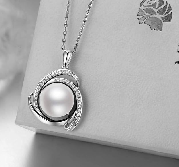 Fine Jewelry Women Gifts 925 Sterling Silver Freshwater Cultured Teardrop White Pearl Pendant Necklace